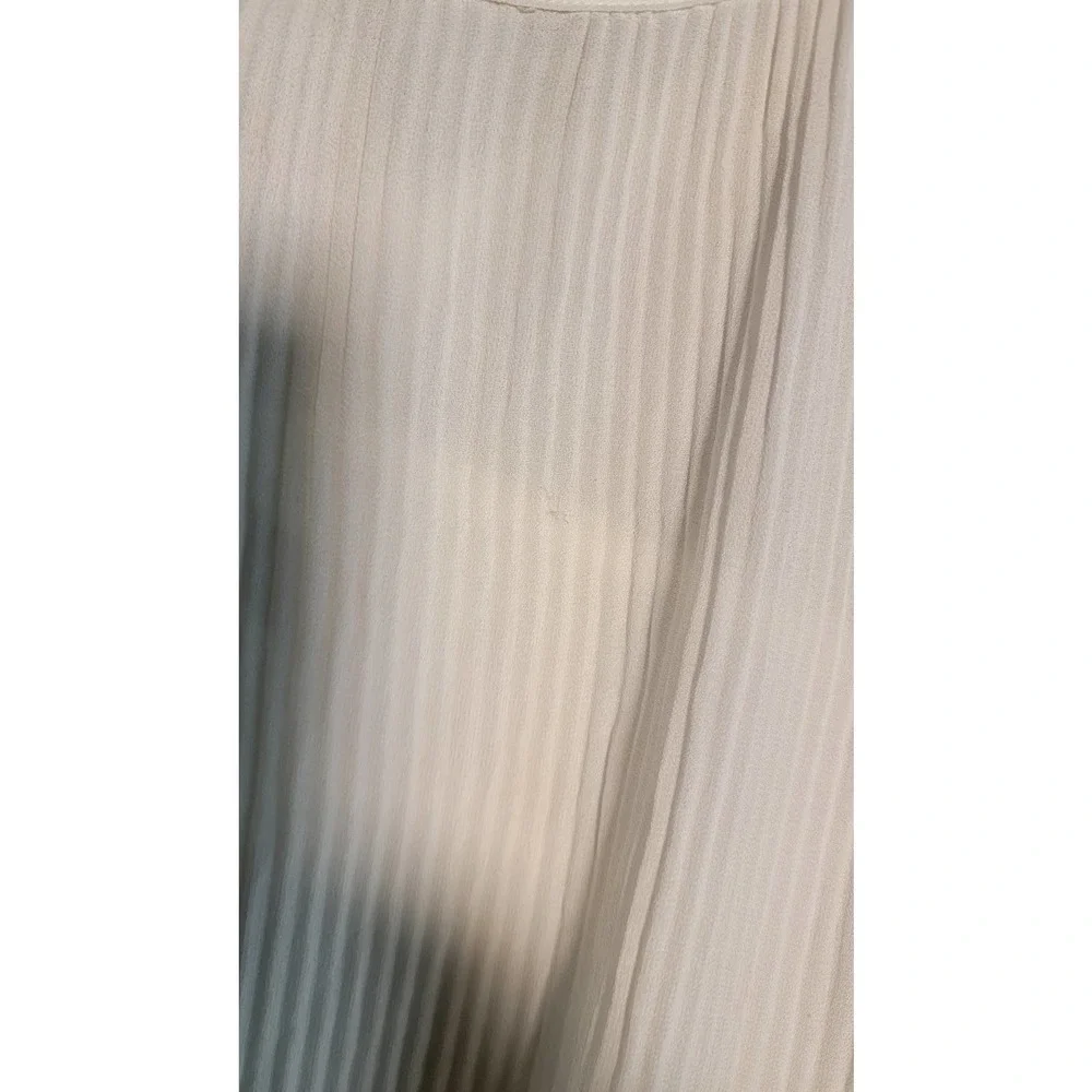 ZARA White Sleeveless Chiffon and Lace Women's Flare Top Size Small - Picture 4 of 7